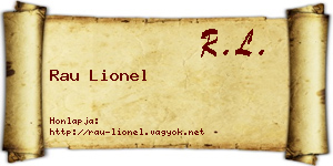 Rau Lionel névjegykártya